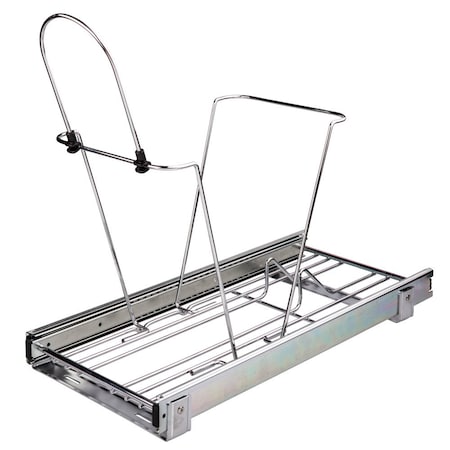 Hardware Resources Single Can Polished Chrome Wire Bottom-Mount Trashcan Pullout CAN-EBMSPC-R